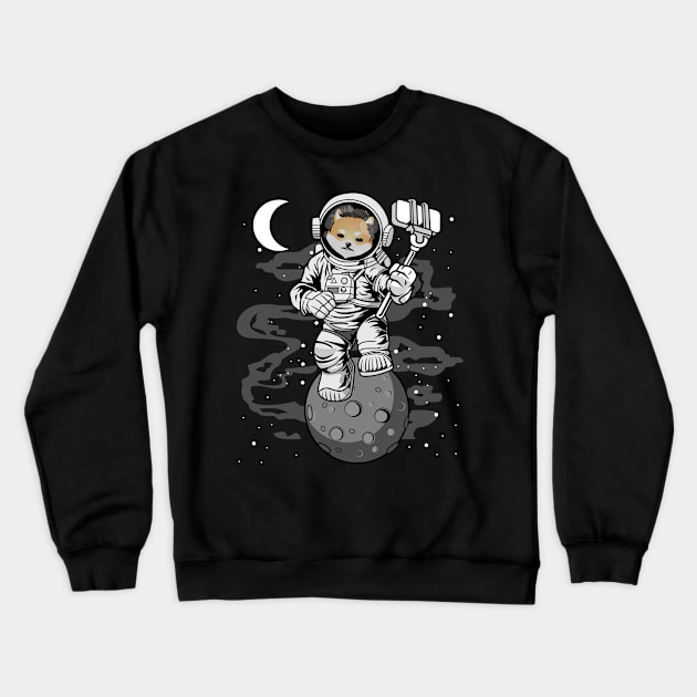 Astronaut Selfie Dogelon Mars Coin To The Moon Crypto Token Cryptocurrency Wallet Birthday Gift For Men Women Kids Crewneck Sweatshirt by Thingking About